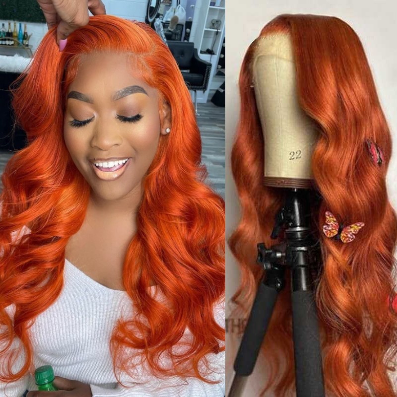 Nadula Orange Ginger Body Wave Lace Front Wig Colored Human Hair Wigs For  Women | Nadula