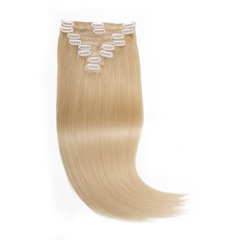 Nadula #613 Lightest Blonde Clip In Human Hair Extensions Affordable Real  Human Hair Extensions | Nadula