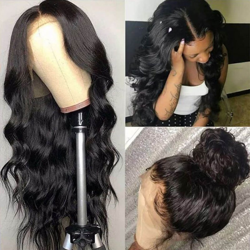 Nadula Lace Front Human Hair Wigs With Baby Hair Long Body Wave 8''-24'' Ponytail hairstyles Body Wave Wigs | Nadula