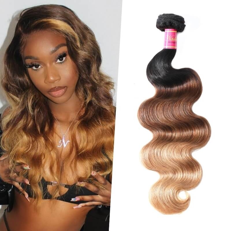 Nadula Hair Body Wave Ombre Hair 1 Bundles 3 Tone Color Human Hair  Extensions For Sale | Nadula