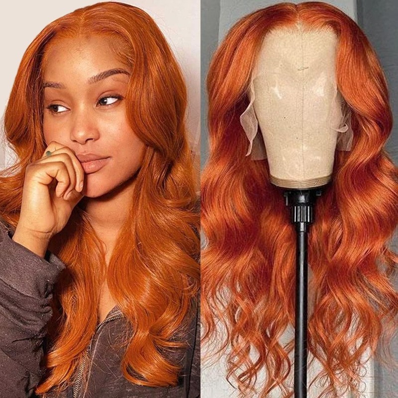 Nadula Orange Ginger Body Wave Lace Front Wig 130% Density Medium To Thick  Natural Looking Human Hair Wigs | Nadula
