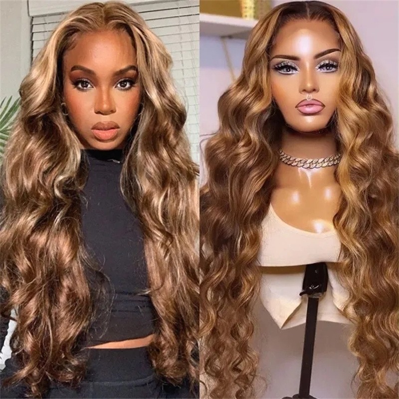 Nadula Piano Honey Blonde Body Wave Lace Front Wigs Shadow Root Highlight  Human Hair Wigs Body Wave 150% Density | Nadula