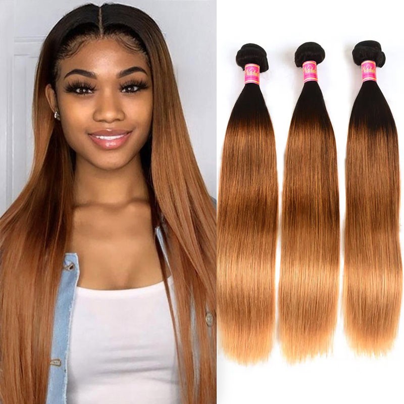 Nadula Cheap Ombre Straight Hair Weave 3 Bundles 3 Tone Color Ombre Human Hair  Extensions | Nadula
