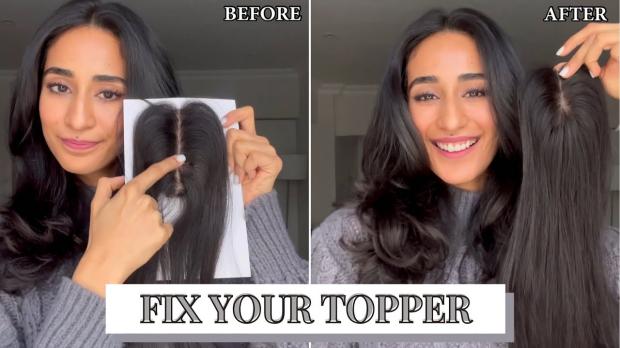 wear hair topper before and after