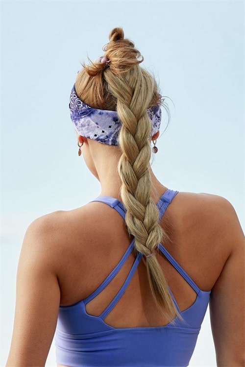 Image of High ponytail with braids volleyball hairstyle
